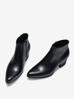 Bottines Chelsea pour hommes en cuir de vachette chic bottines courtes noires