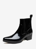 Bottines Chelsea pour hommes en cuir de vachette chic bottines courtes noires