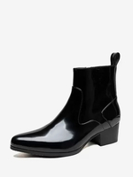 Bottines Chelsea pour hommes en cuir de vachette chic bottines courtes noires
