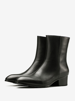 Bottines Chelsea pour hommes en cuir de vachette chic bottines courtes noires