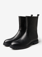 Bottines Chelsea pour hommes en cuir de vachette chic noires courtes