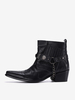 Bottines Chelsea pour hommes en cuir de vachette noir à bout pointu et bottines courtes