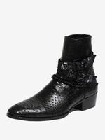 Bottines Chelsea pour hommes en cuir de vachette noir à bout pointu et bottines de bal