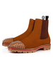 Bottines Chelsea pour hommes en cuir suédé à bout rond avec rivets bottines à enfiler