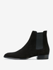 Bottines Chelsea pour hommes en daim noir et cuir de vache à bout pointu bottines britanniques habillées