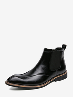 Bottines Chelsea rétro montantes en cuir pour homme chaussures décontractées