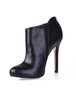 Bottines courtes à talon aigu noire avec zip