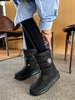 Bottines de Neige Plates Femmes Hivers avec Plateforme à Bout Rond Fermeture à Lacets Chaud Unicolore