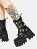 Bottines en cuir PU à bout rond pour femmes dans