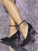 Bottines en daim bottes à talons hauts en patchwork transparent