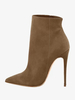 Bottines en daim marron à talons hauts et bout pointu pour femmes