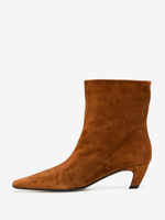 Bottines en daim marron Bottines à bout carré à talon chaton