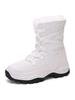 Bottines en Neiges Femmes avec Plateforme Hiver en Fausses Fourrures à Lacets avec Bout Rond Bicolores Chaud et Comfortable