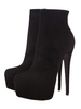 Bottines femme à talon haut à bout rond en daim