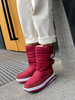 Bottines femme bordeaux en cuir Synthétique bout rond botte de neige