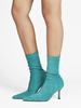 Bottines femme bout pointu talon aiguille micro daim supérieur sarcelle bottines