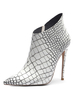 Bottines femme en cuir Synthétique blanc bout pointu imprimé serpent bottines talon aiguille