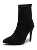 Bottines femme fermeture éclair bout pointu talon aiguille micro daim supérieur bottines noires