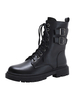 Bottines femme plate semelle épaise à lacets noir