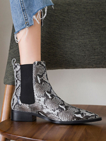 Bottines Femme Python Python Bout Pointu Talon Chiot Bottines