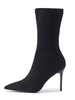 Bottines Femme Talon Aiguille Bout Pointu Bottes Martin Noir Bottes Mi-mollet