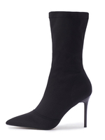 Bottines Femme Talon Aiguille Bout Pointu Bottes Martin Noir Bottes Mi-mollet