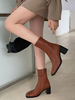 Bottines femme talon épais à zip