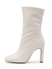Bottines femme talon épais blanche en PU