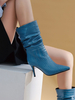 Bottines Femmes Hiver à Talons Hautes Fins avec Bout Pointu Imprimé animal à Cuir Synthétique Unicolore