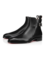Bottines homme boucle moderne polyester bout carré cuir PU bottines noires