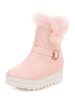 Bottines lolita douces motif de diamants fourrure Synthétique bout rond bottes de neige lolita roses Déguisements Halloween
