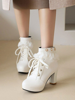 Bottines Lolita en cuir Synthétique bout rond Lolita bottines chaussures