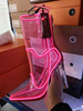 Bottines lumineuses sexy à bout pointu et talon épais sans batterie