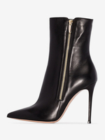 Bottines noires à bout pointu avec fermeture éclair et bottes à talons hauts pour femmes