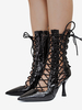 Bottines noires à bout pointu et à lacets