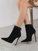 Bottines noires à bout pointu et talon aiguille pour femmes
