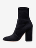 Bottines noires à bout pointu et talon épais pour femmes chaussures