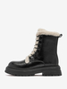 Bottines noires à lacets et bout rond pour femmes