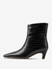 Bottines noires à motif pierre bout carré bottines à talons de forme spéciale