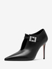 Bottines noires à talons hauts découpés avec strass pour femmes