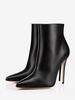 Bottines Noires Chaussures À Talons Aiguilles À Bout Pointu Pour Femmes