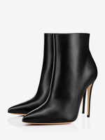 Bottines Noires Chaussures À Talons Aiguilles À Bout Pointu Pour Femmes