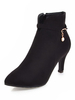 Bottines noires en daim à bout pointu Bottines à talon haut pour femme