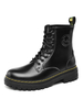 Bottines noires pour homme Fabulous Round Toe PU Leather Bottines Taille Plus