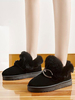 Bottines Plate à Fausse Fourrure Synthétique Hiver avec Bout Rond Unicolore avec Boucles Bottines Femme