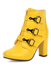 Bottines pour dames; bout carré; boucle; talons épais; bottines de 3;3 "