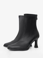 Bottines pour femmes à bout carré et fermeture éclair à talon de forme spéciale