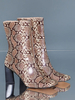Bottines pour femmes à bout carré et talons épais en cuir PU; bottines marron clair
