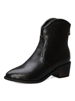 Bottines pour femmes à bout rond et à imprimé serpent - Bottillons chiot 2 "