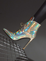 Bottines pour femmes Blond Synthétique cuir bout pointu talon aiguille Laser bottines